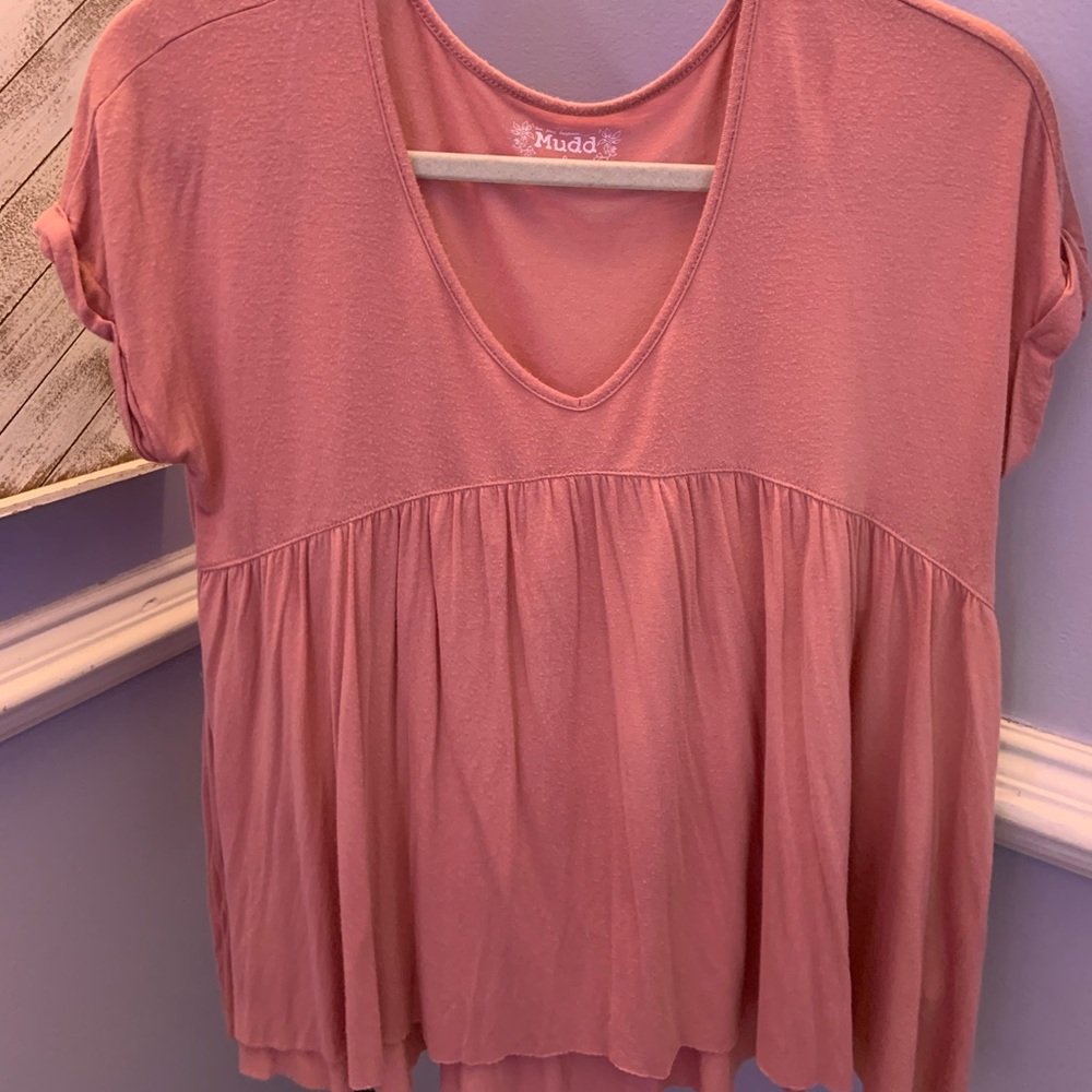 Pink V-Neck Blouse